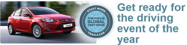 Ford Focus Global Test Drive – j’y serai, et vous ?